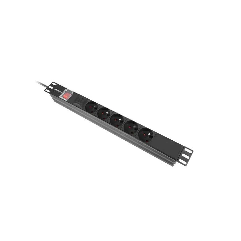 Listwa zasilająca Rack PDU 19" Lanberg 1U 10A 5x 230V PL 2m C14 Czarna
