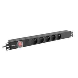 Listwa zasilająca Rack PDU 19" Lanberg 1U 10A 5x 230V PL 2m C14 Czarna