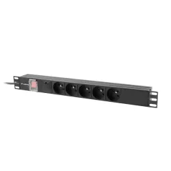 Listwa zasilająca Rack PDU 19" Lanberg 1U 10A 5x 230V PL 2m C14 Czarna