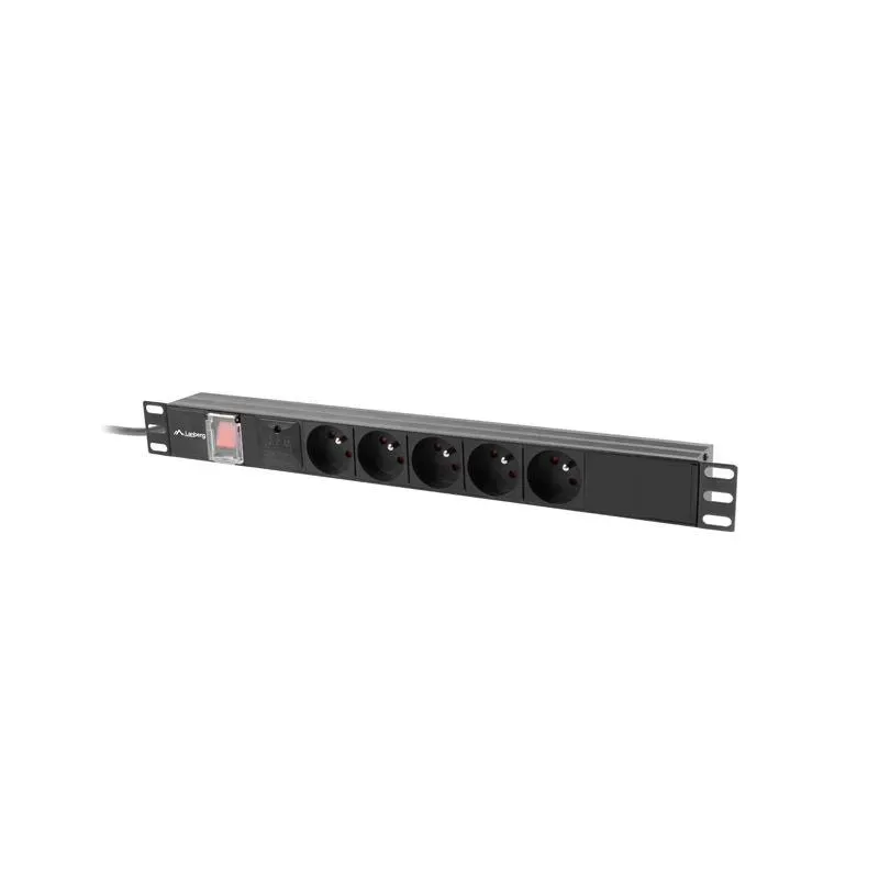 Listwa zasilająca Rack PDU 19" Lanberg 1U 10A 5x 230V PL 2m C14 Czarna