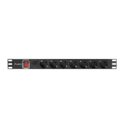 Listwa zasilająca Lanberg do RACK 1U 10A PDU 7x Schuko 2m czarna