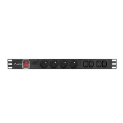 Listwa zasilająca Lanberg do RACK 1U 10A PDU 4x PL + 4x IEC C13 2m czarna