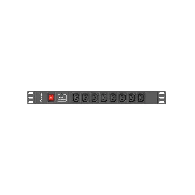 Listwa zasilająca Lanberg do RACK 1U 16A PDU 19" 8x IEC C13 2m czarna C20
