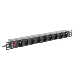 Listwa zasilająca Lanberg do RACK 1U 16A PDU 19" 9x PL 3m czarna