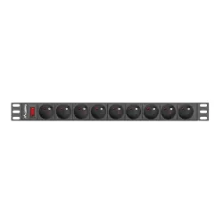 Listwa zasilająca Lanberg do RACK 1U 16A PDU 19" 9x PL 3m czarna
