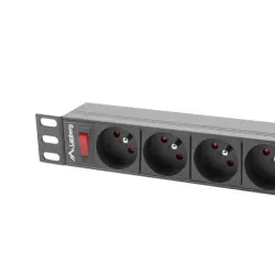 Listwa zasilająca Lanberg do RACK 1U 16A PDU 19" 9x PL 3m czarna