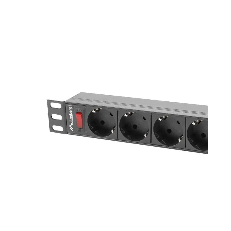 Listwa zasilająca Lanberg do RACK 1U 16A PDU 9x Schuko 3m czarna