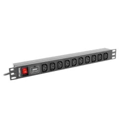 Listwa zasilająca Lanberg do RACK 1U 10A PDU 10x IEC C13 2m czarna