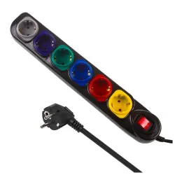 Listwa zasilająca Maclean MCE509 B przedłużacz 6 gniazd, z włącznikiem,