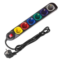 Listwa zasilająca Maclean MCE509 B przedłużacz 6 gniazd, z włącznikiem,