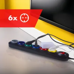 Listwa zasilająca Maclean MCE509 B przedłużacz 6 gniazd, z włącznikiem,