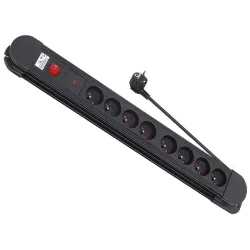Listwa zasilająca przedłużacz Maclean MCE11 8 gniazd z 1 włącznik czarna