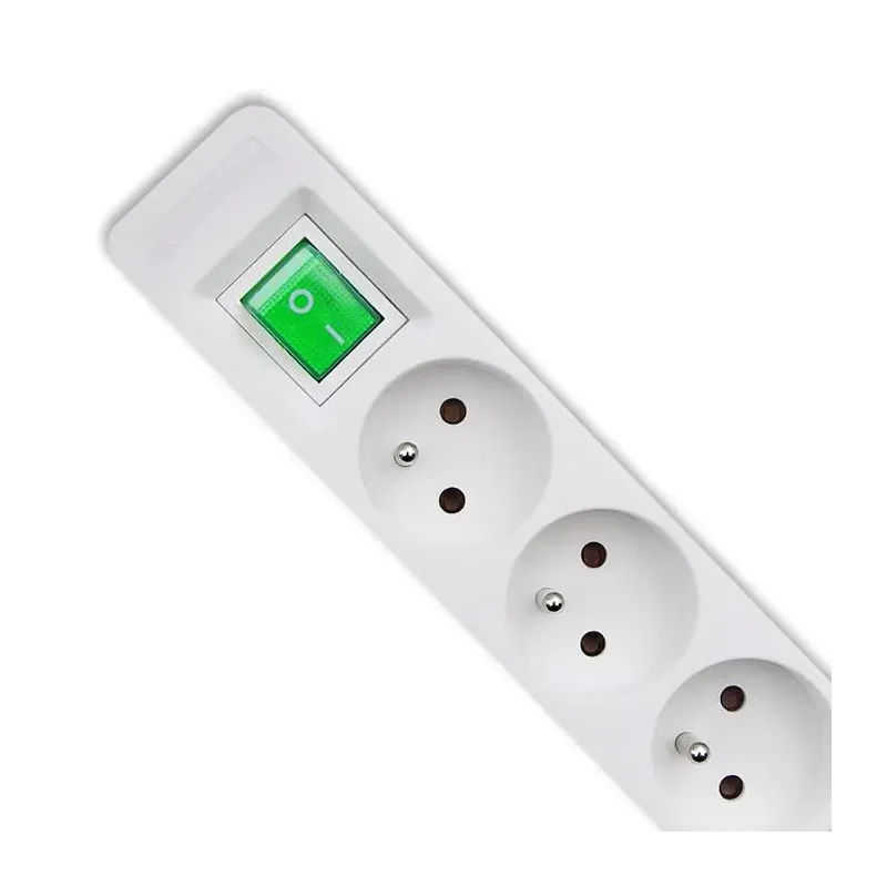 Listwa zasilająca Qoltec 4 gniazda | 1.8m | Biało-szara