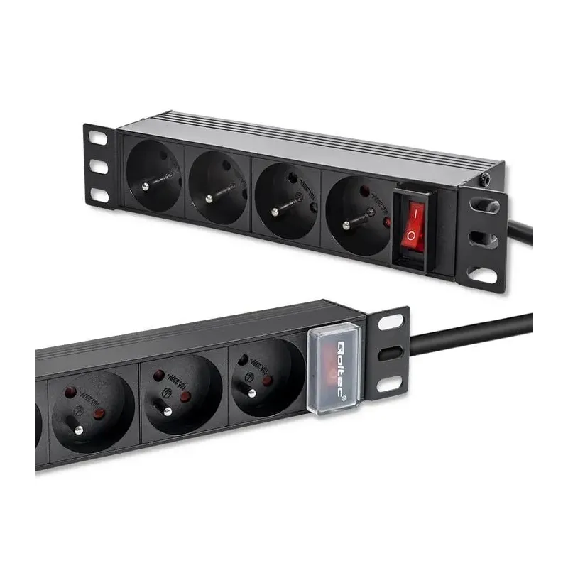 Listwa zasilająca Qoltec PDU do RACK 10" | 1U | 16A | 4xFRENCH | 1.8m