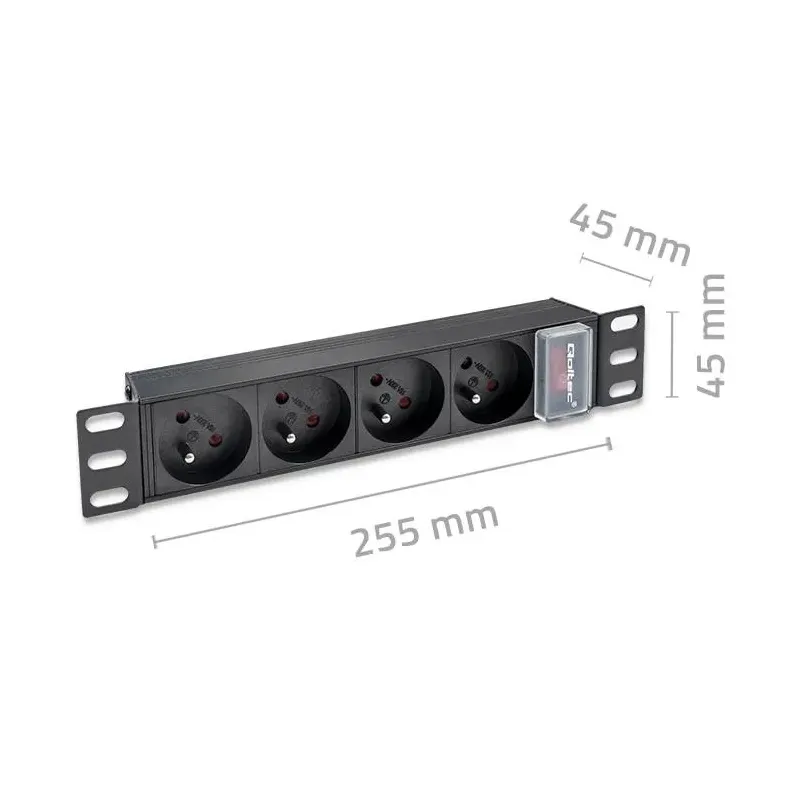 Listwa zasilająca Qoltec PDU do RACK 10" | 1U | 16A | 4xFRENCH | 1.8m