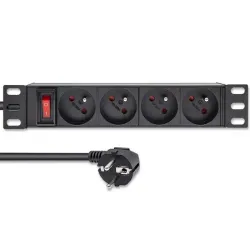 Listwa zasilająca Qoltec PDU do RACK 10" | 1U | 16A | 4xFRENCH | 1.8m