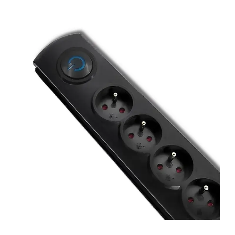 Listwa zasilająca antyprzepięciowa Qoltec | 5 gniazd | 1,8m | czarna