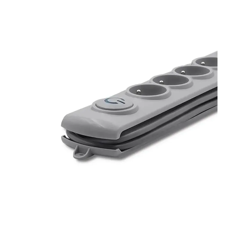 Listwa zasilająca antyprzepięciowa Qoltec | 5 gniazd | 1,8m | szara