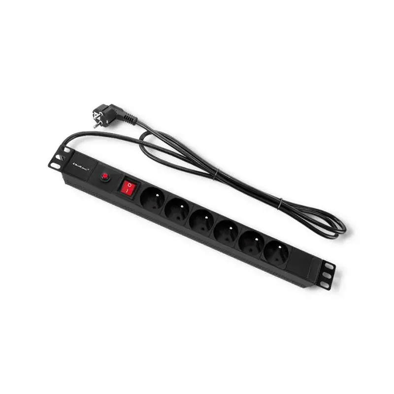 Listwa zasilająca Qoltec do RACK 19" 1U 16A PDU CB 6xSCHUKO 2m