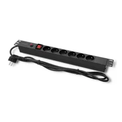 Listwa zasilająca Qoltec do RACK 19" 1U 16A PDU CB 6xSCHUKO 2m