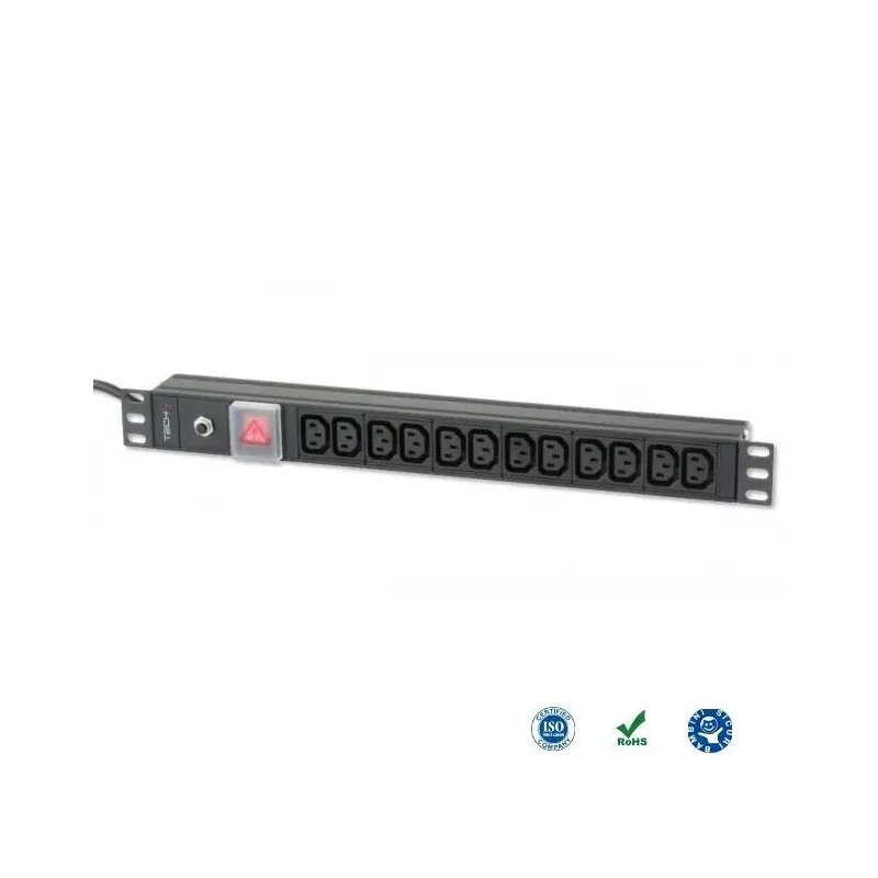 Listwa zasilająca Rack19" do UPS TechlyPro 12 gniazd 2m czarna