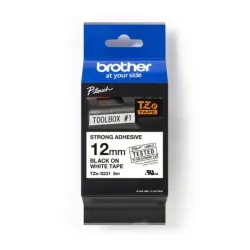 Taśma Brother P-Touch TZe-S231 12mm x 8m (TZES231) - biała, czarny nadruk