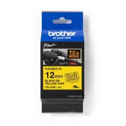 Taśma Brother P-Touch TZe-FX631 12mm x 8m (TZEFX631) - żółta, czarny nadruk
