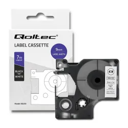 Taśma Qoltec do DYMO D1 40913 | 9mm x 7m | Biała/ Czarny nadruk