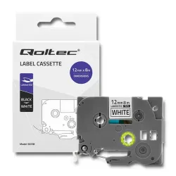 Taśma Qoltec do BROTHER TZe-231 | 12mm x 4m | Biała/ Czarny nadruk