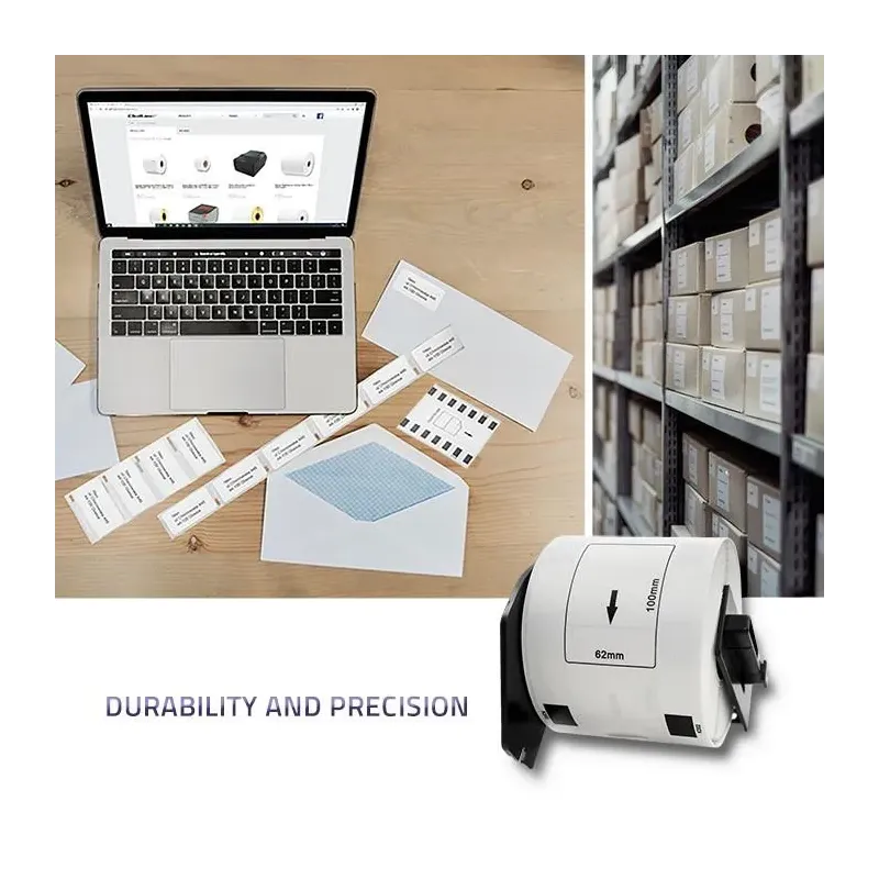 Taśma Qoltec do BROTHER DK-11202 | 62mm x 100mm | 300 etykiet | Biała /