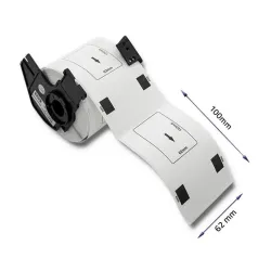 Taśma Qoltec do BROTHER DK-11202 | 62mm x 100mm | 300 etykiet | Biała /