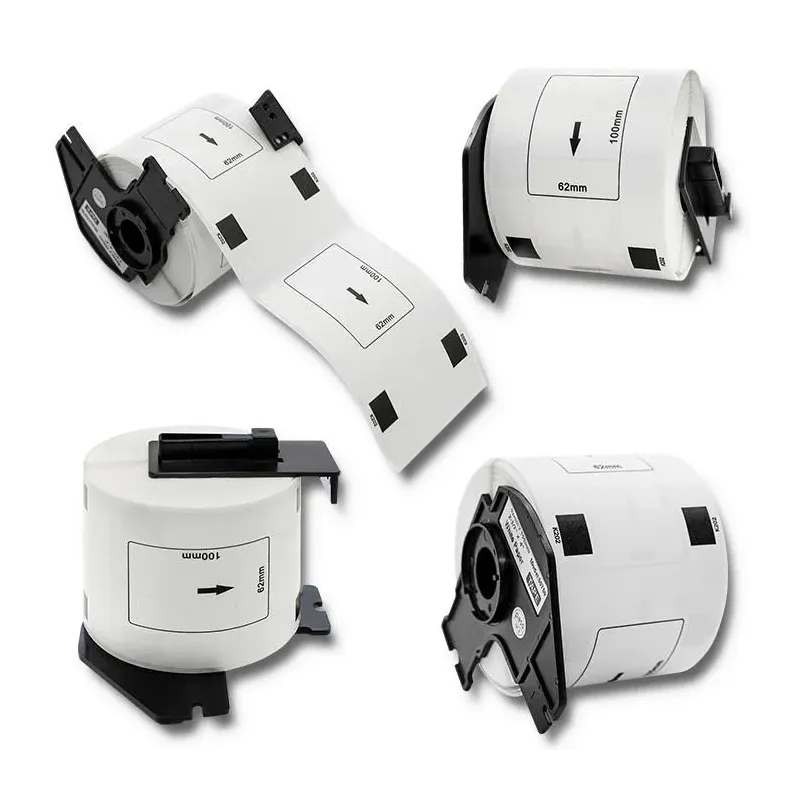 Taśma Qoltec do BROTHER DK-11202 | 62mm x 100mm | 300 etykiet | Biała /