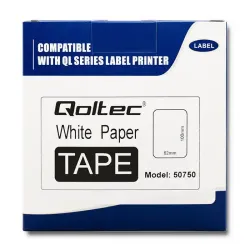 Taśma Qoltec do BROTHER DK-11202 | 62mm x 100mm | 300 etykiet | Biała /
