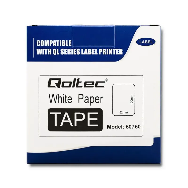 Taśma Qoltec do BROTHER DK-11202 | 62mm x 100mm | 300 etykiet | Biała /