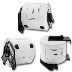 Taśma Qoltec do BROTHER DK-11202 | 62mm x 100mm | 300 etykiet | Biała /