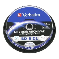 Płyty BD-R DL Verbatim M-Disc 50GB 6x Inkjet Printable (Spindle 10)