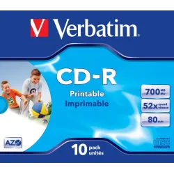 Płyty CD-R Verbatim 700MB AZO printable (10 Jewel Case)