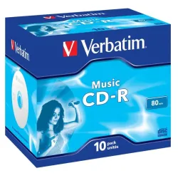 Płyty CD-R Verbatim Music 80min (jewel case 10)