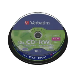 Płyty CD-RW Verbatim 700MB Scratch Resistant X12 (Cake 10)
