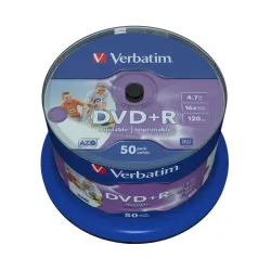 Płyty DVD+R Verbatim 16x 4.7GB Printable No ID (Cake 50)