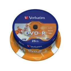 Płyty DVD-R Verbatim 16x 4.7GB (Cake 25) WIDE PRINTABLE
