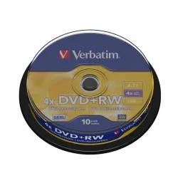 Płyty DVD+RW Verbatim 4x 4.7GB Matt Silver (cake 10)
