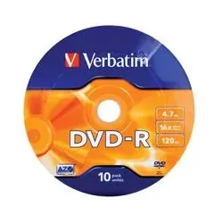 Płyty DVD-R Verbatim 4.7GB X16 Matt Silver (Spindle 10)