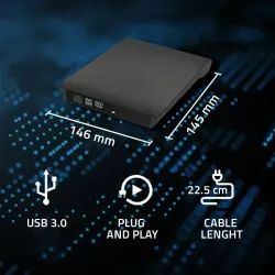 Nagrywarka Qoltec DVD-RW zewnętrzna | USB3.0 | czarna