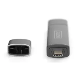 Czytnik kart DIGITUS 3-portowy USB Typ C/ USB 3.0 SuperSpeed SD Micro SD HQ