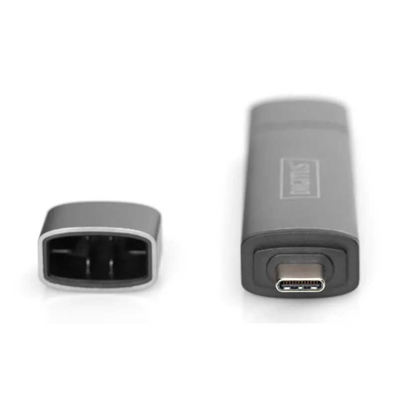 Czytnik kart DIGITUS 3-portowy USB Typ C/ USB 3.0 SuperSpeed SD Micro SD HQ