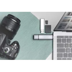 Czytnik kart DIGITUS 3-portowy USB Typ C/ USB 3.0 SuperSpeed SD Micro SD HQ