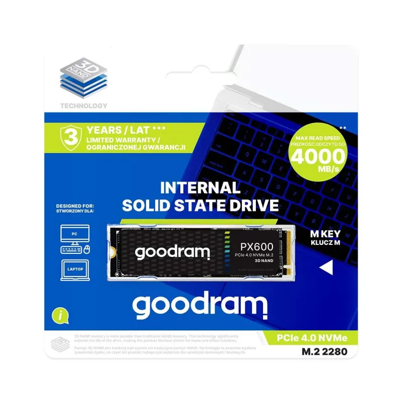 Dysk SSD GOODRAM PX600 500GB M.2 2280 PCIe NVMe (4700/1700 MB/s)