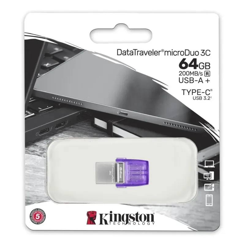 Pendrive Kingston DataTraveler microDuo 3C 64GB 200MB/S DUAL USB-A + USB-C