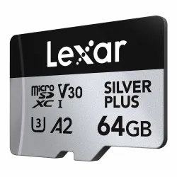 Karta pamięci Lexar microSDXC Silver Plus 64GB V30 UHS-I U3 A2 205/100MB/s